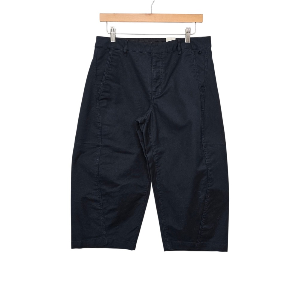 Maeve Anthropologie Navy‎ Blue Cropped Wide Leg Utility Pants Size 8P Petite
